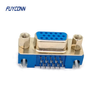15pin wysokiej gęstości D-sub łączniki PCB pod kątem prawym kobiecy HD DB łącznik