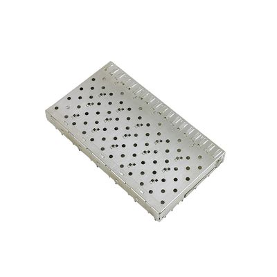 6 Port SFP+ Cage with Light Pipe Press-Fit Termination 1x6