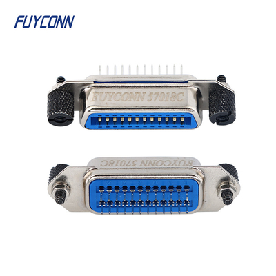 Centronics Męskie 24-pinowe złącze IEEE488 Pionowe PCB 2,16 mm z czarnymi śrubami