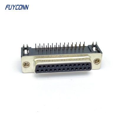 25-pinowe żeńskie złącze DB Kątowe złącze PCB D-SUB (8,08 mm)