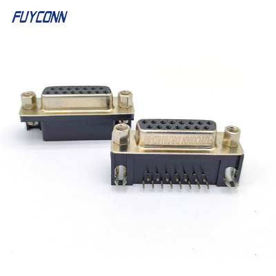 15P kątowe złącza D-sub żeńskie złącze żeńskie PCB (8,08 mm)