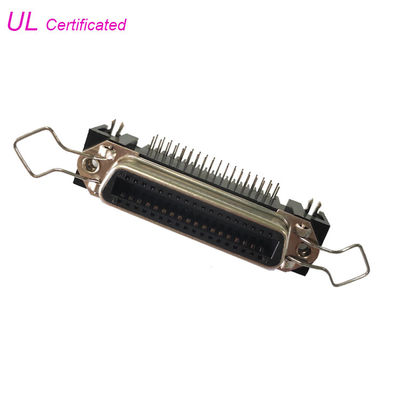 14 24 36 50-pinowe złącze żeńskie kątowe Centronic PCB z zaciskiem pałąkowym i blokadą płytki