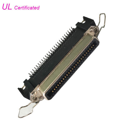 Złącze żeńskie 50Pin Centronic do PCB z kątem prostym i zaciskiem pałąkowym
