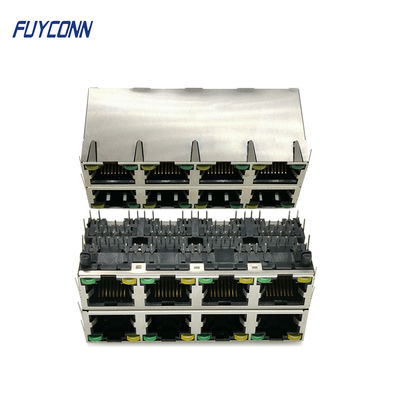 Brąz fosforowy 2x4 8 portów 64-stykowe złącze żeńskie RJ45 do PCB