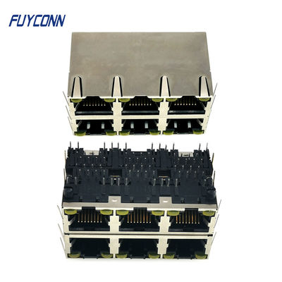 2x3 6 portów Żeńskie złącze RJ45 PCB 48-stykowe modułowe złącze Jack