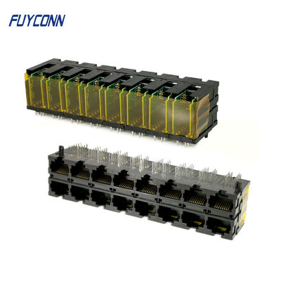 Porty PCB 2x8 16 * 10P 160-pinowe złącze RJ45 z zaciskiem kątowym